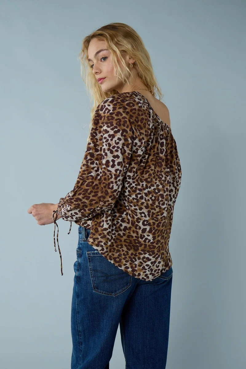 American Eagle AE Tie Sleeve Button-Up Top